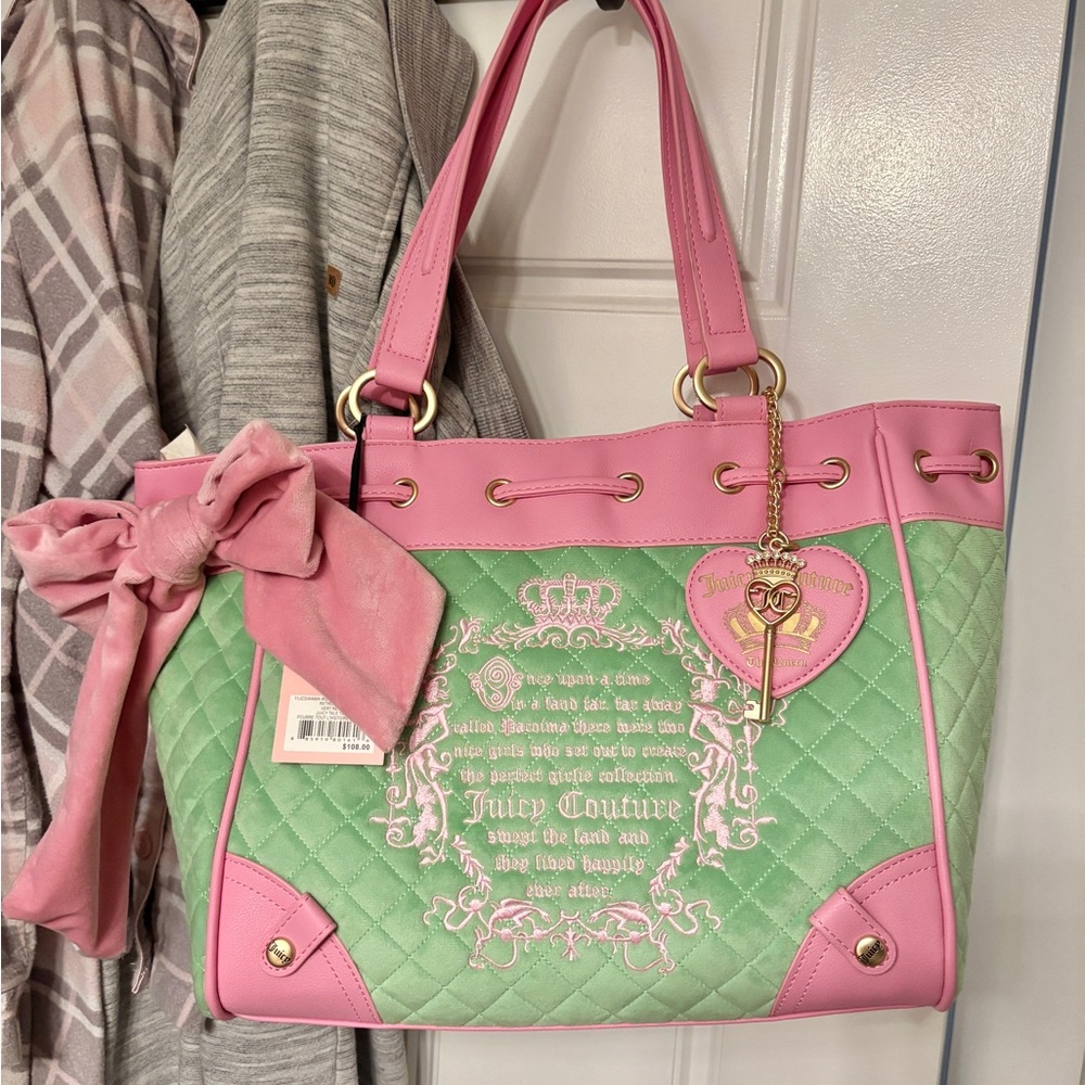 Juicy Couture Pink and Mint Quilted Daydreamer